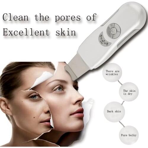 Portable Ultrasonic Skin Scrubber Cleanser Face Cleaning Acne Removal Facial Spa Massager Ultrasound Peeling Clean Machine