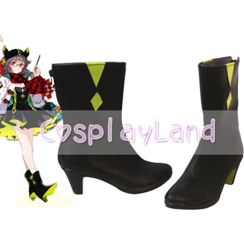 Arknights Deepcolor Cosplay Boots Shoes Black Leather Women High Heel Shoes Costume Customized Accessories Halloween Party Shoes