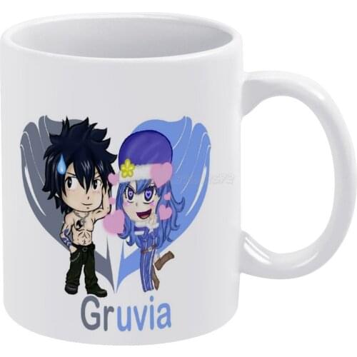 Fairy Tail Gruvia White Mug Coffee Mugs Girl Gift Tea Milk Cup Mugs Gray and Juvia Fairy Tail Gruvia Anime