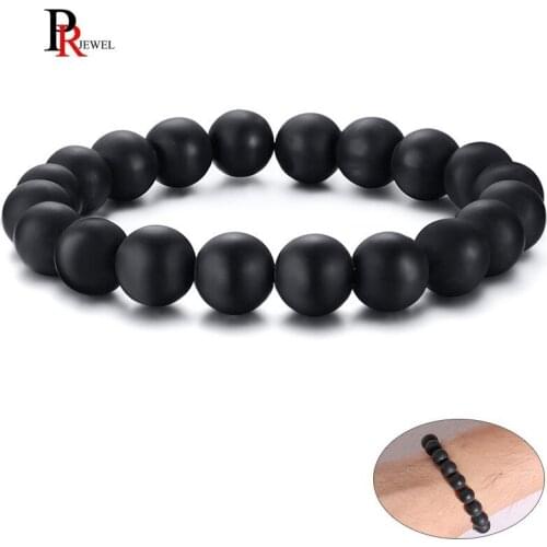 Bead Strand Bracelets for Men Woman Gifts Stretch Bracelet with Round Natural Beads Unisex Jewelry