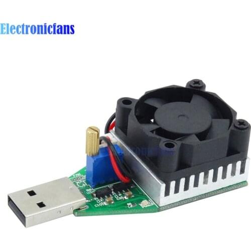 15W Electronic Test Load resistor USB Interface Battery Discharge Capacity Tester With Fan Adjustable Current Module DC 3V-21V