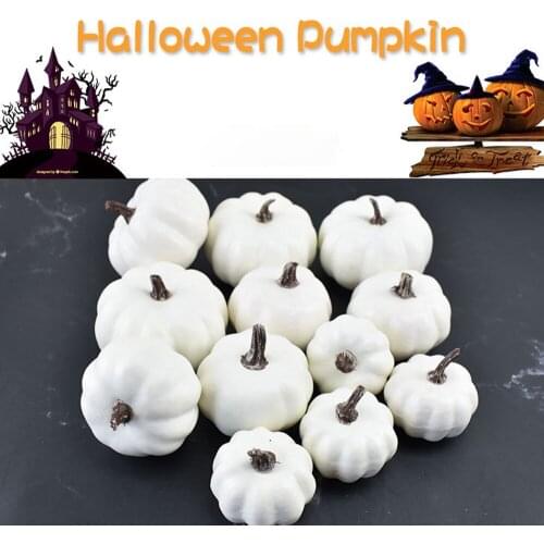12PCS Simulation Halloween Artificial Pumpkin Foam Mini Halloween Party Decor Artificial Assorted Pumpkins Mini Fake Pumpkins