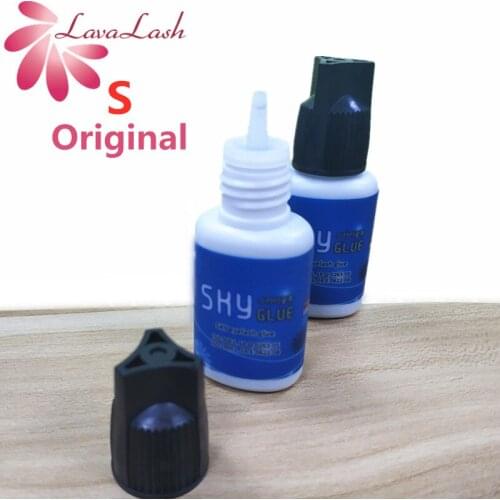 2 Bottles/lot Free Shipping eyebrow and eyelash extensions Original sky Adhesive glue S type,5ml Black Cap,eyelash grafting glue