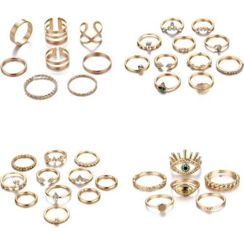 Vienkim Boho Gold Color Rings For Women Vintage Moon Star Knuckle Finger Rings Set 2020 Female Jewelry Gifts Fashion 11pcs/Set