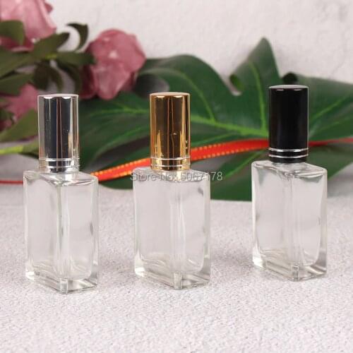 5/10/30pcs 15ml Square Glass Perfume Bottles Empty Spray Atomizer Refillable Bottle Scent Case with Travel Size Portable