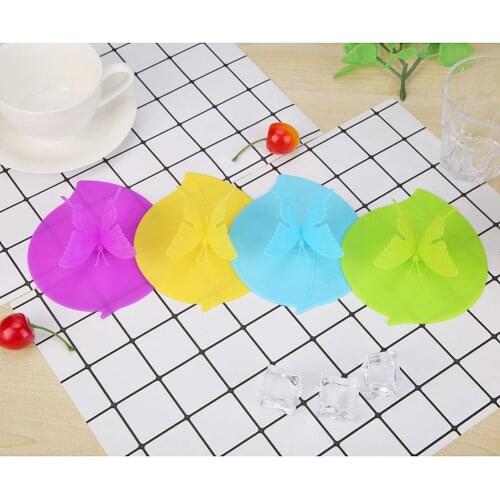 Reusable Silicone Cup Lid Heat Resistant Sealed Cups Cover Cap Tea Cup Suction Easy to Carry Easy to Clean Bright 120*100*20mm