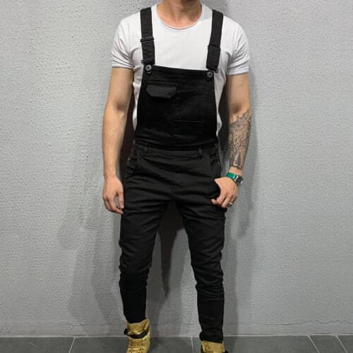 UK Mens Fashion Denim Dungaree Bib Overalls Jumpsuits Moto Biker Jeans Pants Trousers 2020 New