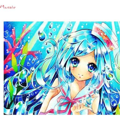 Custom diy Diamond Painting"cartoon anime"3d Pictures Of Rhinestones,Full square Diamond Embroidery fairy,girl Room Decoration