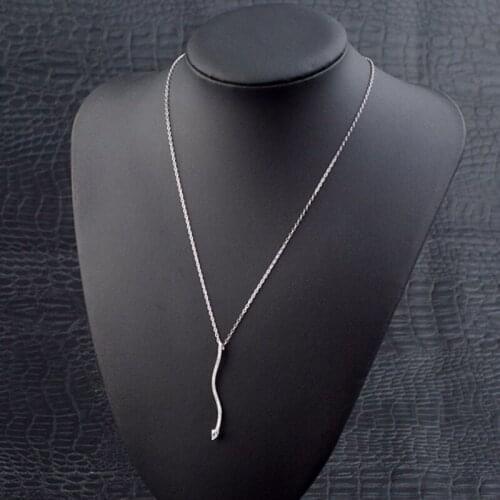 New Sale Brand TracysWing AAA Zirconia White Gold Color Fashion Simple Snake Pendant Necklace Vintage #307226