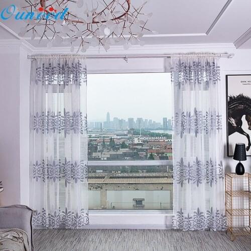Ouneed European style floral pattern Tulle Sheer Curtain Bedroom living room Window Curtain Voile Drape Valance Panel Fabric new