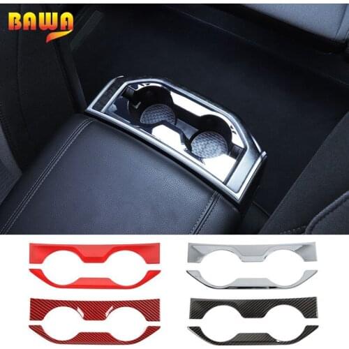 BAWA ABS Armrest Box Rear Cup Holder Decoration Stickers for Dodge Ram 2018-2021 Interior Accessories