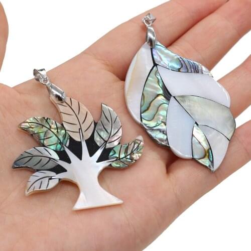 Natural Shell Big Tree Shape Maple Leaf Shaped Charms for Jewelry Making Necklace Bracelet Accessories DIY Jewelry Accessory