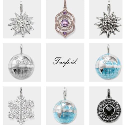 Edelweiss Snow Flake Globe THIRD-EYE CHAKRA Pendants, Fashion Jewelry 925 Sterling Silver Luxury Gift For Women Men Fit Necklace