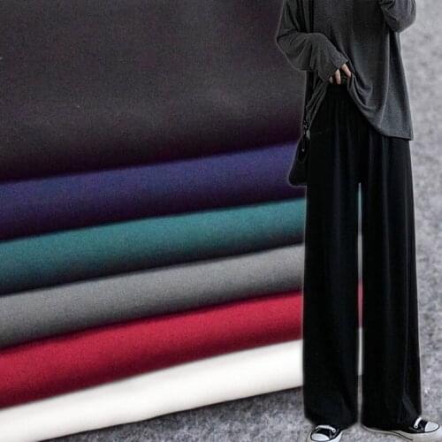 Half Meter Multi Color High Grade Solid Color Elastic Ice Silk Linen Fabric For Long-legged Trousers Dress Pajamas T1631