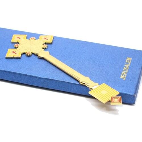 QIGO Big Metal Cross Articles Catholic Prayer Jewelry Accessories With Box