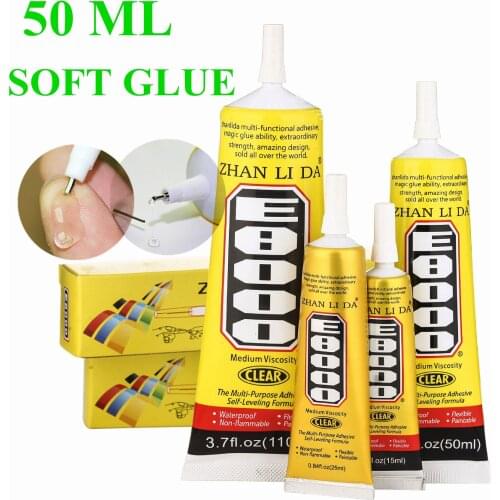 50ml E8000 Strong Liquid Glue Clothes Fabric Clear Leather Adhesive Jewelry Stationery Phone Screen Instant Earphone