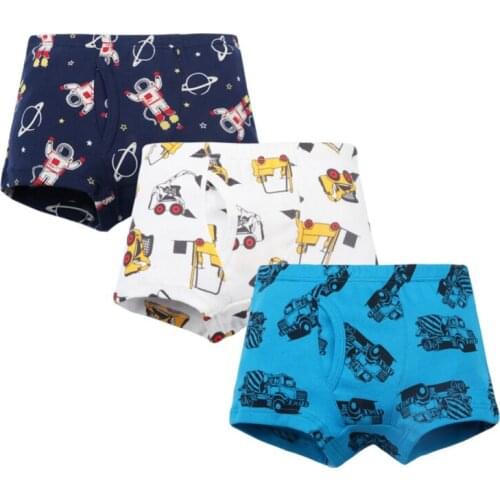 3 Piece Kids Boys Underwear Cartoon Childrens Shortsfor Baby Boy Toddler Stripes Teenagers Cotton Underpants New Arrival