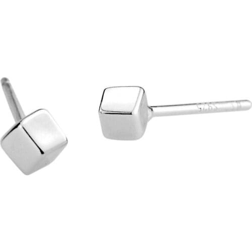 REETI 925 sterling silver Three-dimensional square Stud Earrings for Women Elegant Wedding Jewelry pendientes mujer moda 2019