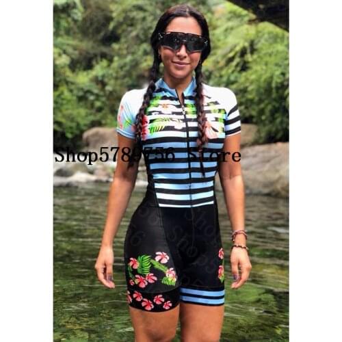Womens Triathlon Short Sleeve Cycling Jersey Sets Skinsuit Maillot Ropa Ciclismo Bicycle Jersey Bike Clothes Jumpsuit
