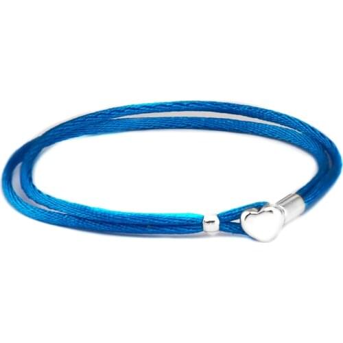 100% 925 Sterling Silver Jewelry Fabric Cord Bracelets Free Shipping