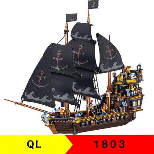 1334pcs QL1803 Building Blocks Pirate Series Pirate Ship Eternity Childrens Educational Assembly Toy Gifts