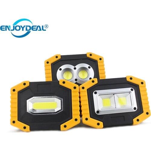 20W Waterproof LED Portable Spotlight Lantern Emergency Spotlight COB Work Lamp Rechargeable AA Battery Floodlight Camping Light