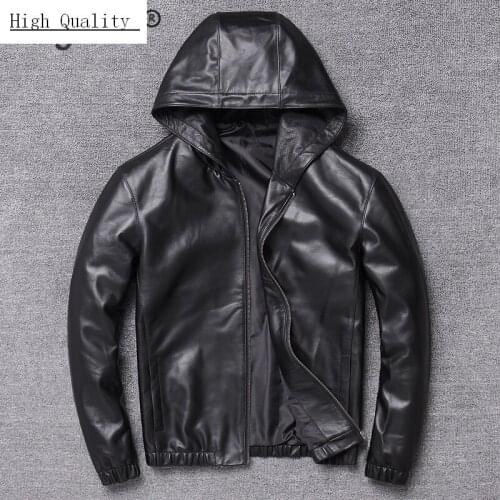 2020 New Brand 100% Real Sheepskin Coat Men Autumn Winter Clothes 2020 Streetwear Genuine Leather Jacket Hooded Coat 1978