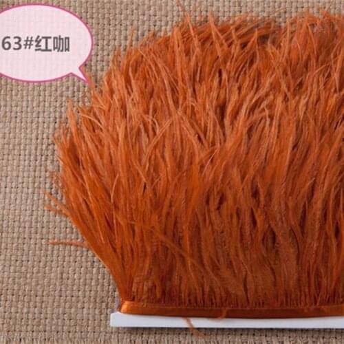 4Meters/Lot 6-8" Ostrich Feather Trim Ostrich Feather Fringe Black&White Colour for wedding hat cloth DIY hair accessories