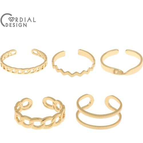 Cordial Design 50Pcs Jewelry Accessories/Ring Settings/Genuine Gold Plating/DIY Making/Hand Made/Jewelry Findings & Components