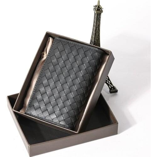 Long woven organ card bag wallet integrated bag mens multi card position leather multi-functional large capacity card bag women