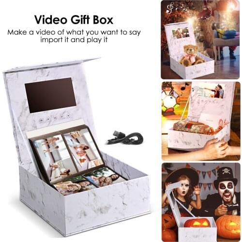 Flowers Box Video Player 7in LCD Screen Gift Box With Video Universal Greeting Card Watching Booklet For Wedding Birthday Gift
