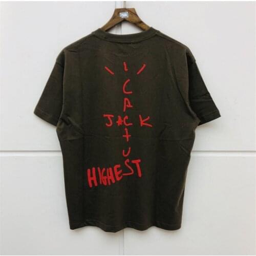 Fashion Men T-Shirts Travis Scott Tour Short Sleeve 1:1 CACTUS JACK Print Kanye West MenS Women Loose Short Sleeve T-Shirt