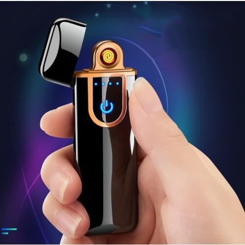 Fingerprint Touch Induction Charging Electric Heating Wire Lighter Windproof Electric Lighter Lighters Smoking Hqd Encendedor