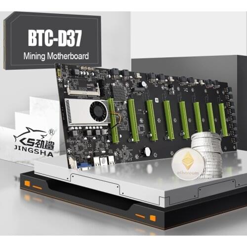 JINGSHA BTC-D37 Mining Motherboard CPU Set 8 Video Card Slot DDR3 Memory Integrated VGA Interface Low Power Consumption