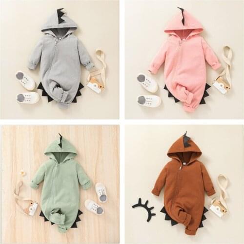Toddler Girls Rompers Cartoon Dinosaur Baby Girl Long Sleeve Hoodie Children Clothing