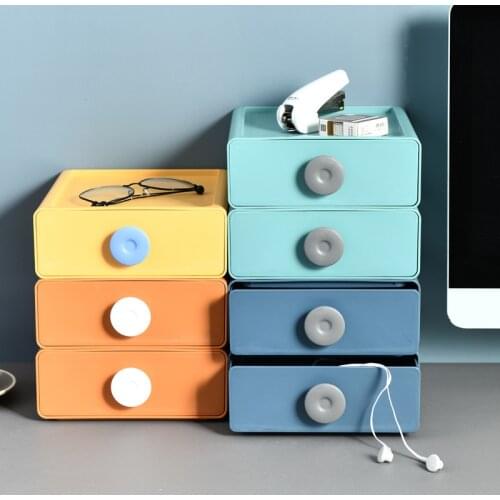 Creative Stackable Colorful Desktop Plastic Storage Box Home Office Drawer Type Stationery Pen Holder