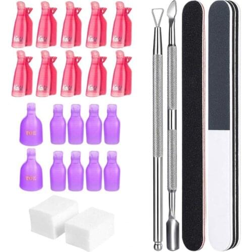Hot 1Set Nail Art Tools Set Manicure Polisher Kit Washable Stainless Steel Nails Removal Tool Sets