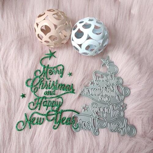 Metal Cutting Dies Merry Christmas, happy new year, wishing tree Crafts Die Cuts Stencil for Scrapbooking DIY Paper Cards