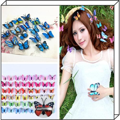 Fashion Butterfly Hairpin Color Tulle Butterfly Hair Clip Girl Kids Barrette Wedding Hairpins Dress accessories Hair Accessories