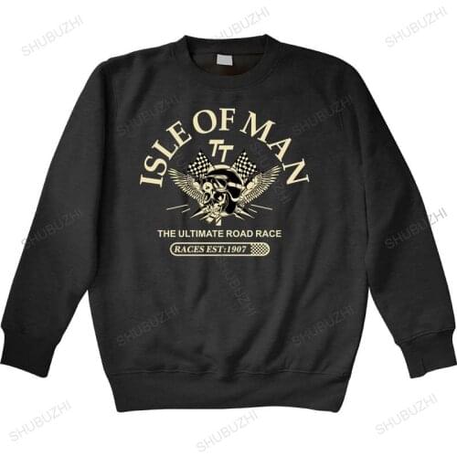 Cotton sweatshirt male hoody Isle of Man TT Races The Ultimate Road Race EST1907 Skull Helmet Man crew neck hoodie