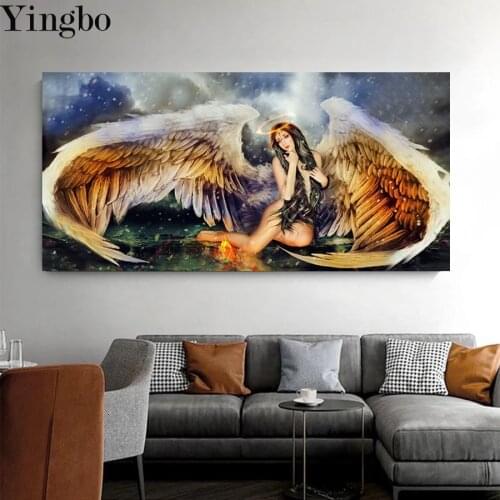 Full square/round drill 5d diy diamond painting angel woman wing 5d icon mosaic diamond embroidery kit hobbies and crafts