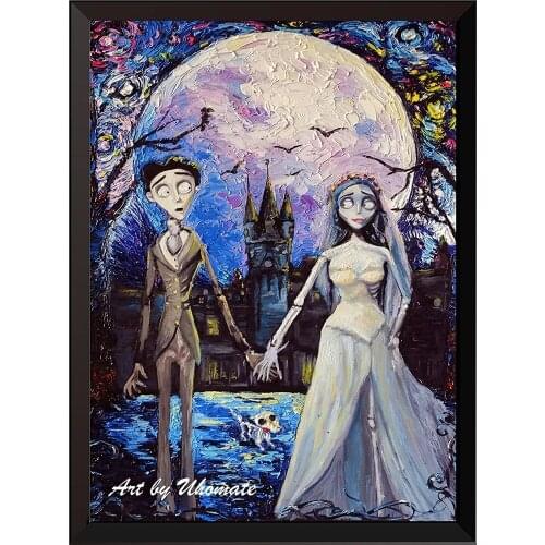 Tim Burton DIY Embroidery 11CT Cross Stitch Kits Needlework Craft Set Printed Canvas Cotton Thread Home Decoration Wholesale