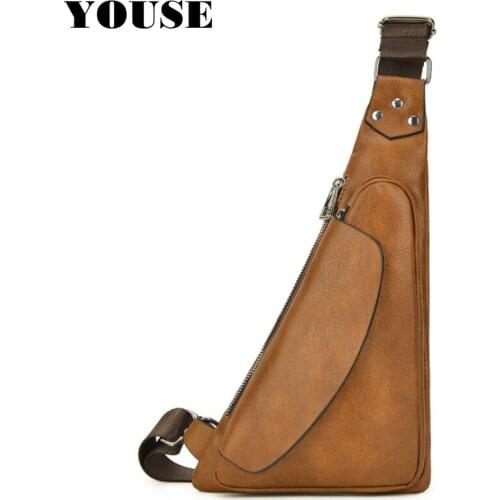 New Fashion Chest Bags Men Small Hip Motorcycle Crossbody Sports Outdoor Business Traveling Leather Purse Single-strap Backpack