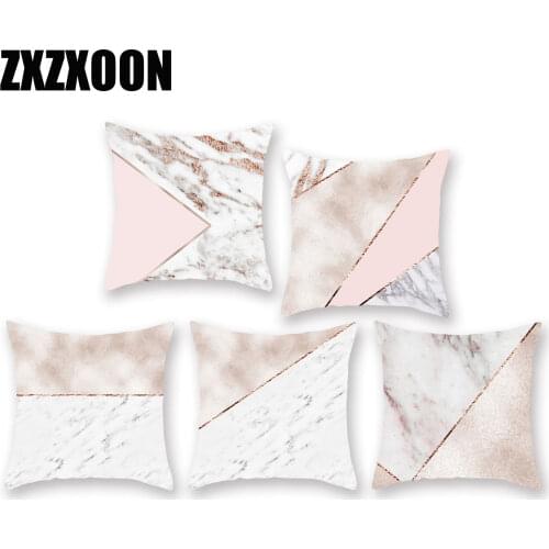 Diy Custom Rose Gold Polyester Geometric Cushion Cover for Sofa Car Home Throw Pillows Case Cover 45x45cm