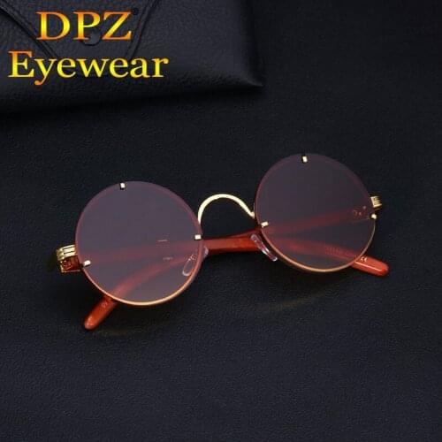 2021 New Luxury Men Fashion Steampunk Pilot Sunglasses For Women Round Vintage Brand Design Sun Glasses UV400 Zonnebril Heren