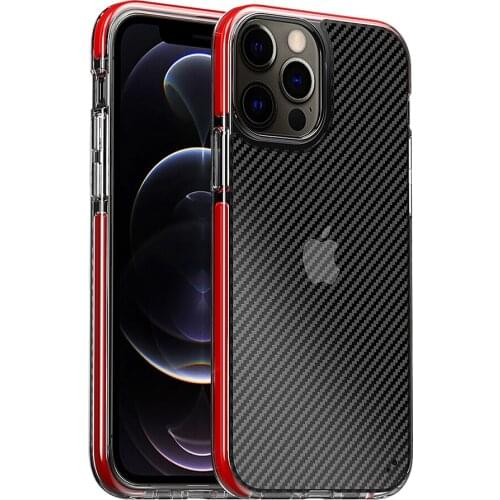 Transparent Carbon Fiber Anti-fall Phone Case for IPhone 12 Pro Max Coque Shockproof Cover for IPhone 11 Pro Max 12Pro Funda New