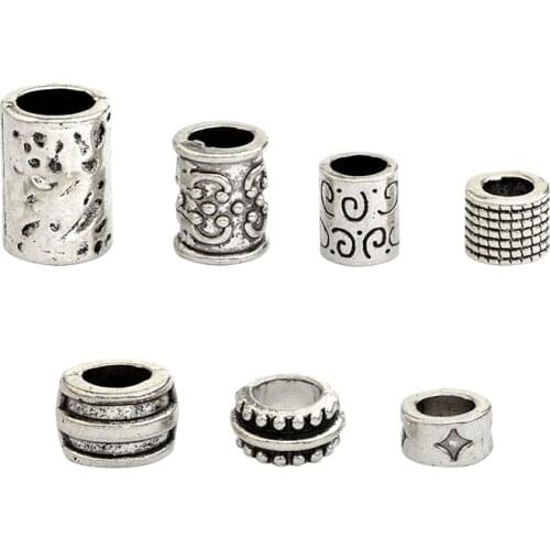 QIHE JEWELRY 7pcs/set Viking beads Beads for Hair Braid Beard Mustache Dreadlock Viking jewelry Norse jewelry Unisex Accessories