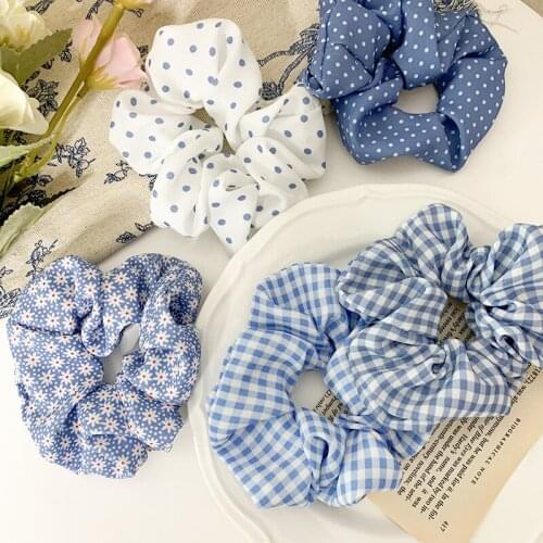 Floral Print Scrunchies For Girls Soft Elastic Hair Bands Hair Accessories Children Hair Styling Tools Hair Ring Head Rope