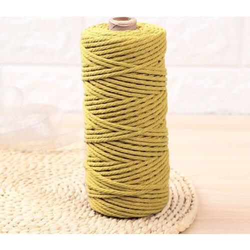 1 Macrame Cotton Cord Natural 4 Strand Twisted Knitting Sewing Thread Home Textile Decoration String Craft DIY Wall Hanging Rope