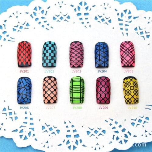 2PCS JV201-220B Nail Art Cute Black Stencil Sticker Nail Art Sticker Nail Art Template Sticker 18*10MM